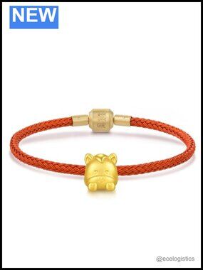 999 24K Gold Chinese Zodiac Horse Charm Bracelet 17cm